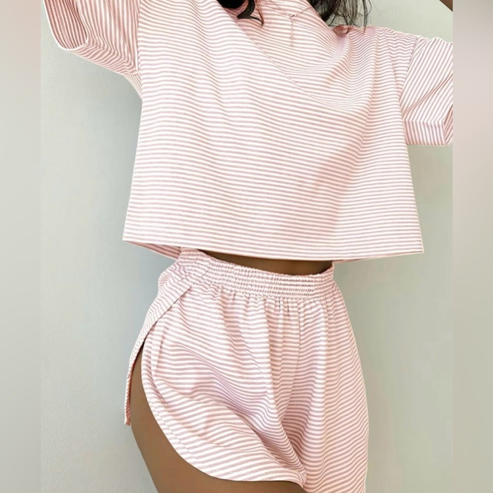 Striped Pink Pajama Set